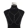 Corrente de Peito Estilo Desejo Puro Corrente Corporal Corrente de Clavícula Corrente Suspensa Sexy Colar Decorativo Bikini Elegante Acessório de Pescoço de Alta Qualidade A1