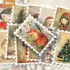 36 Piezas de Pegatinas de Sellos Navideños en Acuarela Vintage, Pegatinas Decorativas Estilo Navideño Curativo para Maletas y Diarios al por Mayor