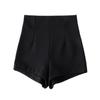 Shorts Negros de Tiro Alto en Línea A para Mujer, Shorts de Pierna Ancha Adelgazantes de Verano para Figuras Pequeñas, Adecuados para Usar Afuera