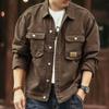 Jaqueta Jeans Pesada Estilo Retrô Americano Masculina Marca Tendência Clássica Solta Bonita Jaqueta de Trabalho Roupa Tendência e Versátil
