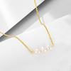 Collar de perlas naturales de agua dulce para mujer, plata 925, estilo europeo y americano, elegante, sencillo, ligero, de lujo, con diseño de nicho, cadena de clavícula.