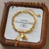Pulseira de Moedas Quebradas de Gelo Estilo Chinês Moda Elegante com Toque de Luxo Leve, Joia Feminina Exquisita e Versátil