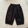 Conjunto Novo Estilo Outono para Meninas, Conjunto de Duas Peças Brilhante Azul Pavão Estilo Coreano Falso Top Duas Peças Calças de Bolinha Estilo Vovó