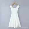 Casa Mismo Estilo Vestido Francés Romántico Elegante de Cuello Cuadrado Largo Medio con Lazo en la Cintura y Efecto Adelgazante