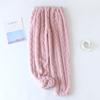 Home calças outono e inverno feminino lã coral espessado preguiçoso calças quentes flanela solta exterior usar calças de pijama amarradas no tornozelo