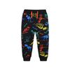 Calça Esportiva Infantil Nova de Outono Estilo Europeu e Americano Moda Calças Compridas para Meninos Estampa de Dinossauro Desenho Calça Jogger para Crianças Pequenas