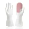 Novas luvas de silicone para lavar louça de comprimento estendido para mulheres, duráveis e à prova d'água, para tarefas domésticas, uso na cozinha, lavanderia, lavagem de vegetais e limpeza de louças