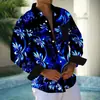 2026 Transfronterizo Amazon Xiyin Estilo Retro Calle 3D Estampado Textura Calle Camisa de Manga Larga para Hombre