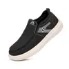 Zapatos de lona slip-on para hombre de primavera y otoño, ligeros, de suela gruesa, zapatos para caminar slip-on para mediana edad y ancianos, zapatillas casuales antideslizantes