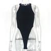 Amazon Verão Novo Comércio Exterior Europeu e Americano Feminino Regata Slim Sexy Decote Halter Sem Mangas Fenda Alta Macacão