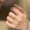 Anel Popular Xiaohongshu 2025 Novo Saco da Sorte Dourado Antigo para Mulheres, Anel de Bolsa de Dinheiro Pequena Escovada Uma Peça