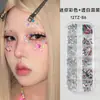 Decorações de Unhas Tendência 12 Compartimentos Strass para Unhas Flor Rosa Gelo Transparente Laço Pérola Strass Redondo Strass de Fundo Plano para Unhas Postiças