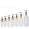 Botella Dispensadora de Aceite Esencial Transparente Escarchada Transfronteriza, Botella de Aceite Esencial de 10 ml con Gotero, Botella de Vidrio para Aceite Esencial, Botella Vacía, Gama Alta