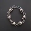 2026 Novo Estilo Corrente Cubana de Caveira Grande Hip-Hop Aço Titânio Colar Personalizado Aço Inoxidável Punk Colar Pulseira