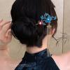 Novo Estilo Chinês Hairpin Feminino 2024 Novo Sentido de Alta Qualidade Anti-ponto Verde Borla Passo Atrás Cabeça Disco Cabelo Hairpin Headwear