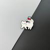 Insígnia de Metal Gato de Desenho Animado Broche Criativo de Gato Branco Versátil Acessórios para Bolsa Roupas Pequenos Presentes para Amigos