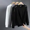 Sudadera para hombre, estilo primavera y otoño, cuello redondo sin capucha, camiseta básica de manga larga, top versátil casual holgado, ropa para hombre versátil