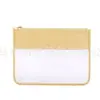 Bolsa de Cosméticos de Nylon Transparente à Prova d'Água com Toalha de Carta Bordada de PVC, Bolsa de Higiene Pessoal para Exterior, Bolsa de Viagem