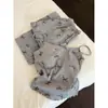 Conjunto de Pijama Feminino Estilo Coreano com Estampa de Laços, Alças Finas, Manga Longa e Calça Longa para Outono