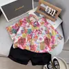 Camisas Florais Infantis para Meninos, Tops Casuais de Venda Quente para Verão para Bebês e Crianças, Camisas Tendência de Manga Curta Estilo Praia para Bebês