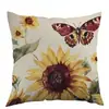 Producto de Amazon Tk Más Vendido Transfronterizo: Sol de Primavera Vintage con Girasoles Rojos y Amarillos y Mariposas en el Aire, Personalizable y Disponible para Mayorista
