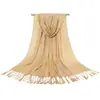 Bufanda turbante de hilo de oro transfronterizo con borlas para primavera y otoño, bufanda gruesa, bufanda, bufanda, venta al por mayor, puede ser una generación de cabello