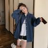 Abrigo corto holgado de mezclilla estilo retro de moda de primavera y otoño con diseño de Hong Kong y Jacquard para mujer