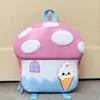 Mochila Nueva para Bebés de Jardín de Infancia Linda Casa de Champiñón Mochila Cáscara de Huevo para Niños y Niñas Ligera Versátil Bolsa Infantil