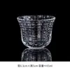 Xícara de chá pequena de vidro resistente ao calor, xícara de chá transparente de cristal estilo japonês espessada para uso doméstico, xícara para degustação de chá com padrão martelado, conjunto de chá kung fu pessoal