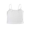 YPFF Ropa de Mujer a la Moda Estilo Europeo y Americano Boca Plana Color Sólido Lazo Chaleco Pequeño Estilo Spice Girl Elástico Tirante Top Ajustado