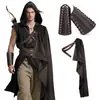 Chal Medieval Unisex Transfronterizo Capa de Media Espalda con Pulseras Retro Disfraz de Cosplay de Halloween Vestido