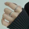 Anillo de plata de ley S925 con pegamento en forma de gota de color menta, original, de nicho, de alta sensibilidad, abierto, estilo frío, moderno.