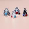 Acessórios de contas de esmalte cloisonné prata tibetana óleo Diamante Sino triplo Estupa