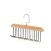 Percha de Madera Maciza para Tirantes, Estante Multifuncional para Ropa Interior, Gancho para Bolsa de Dormitorio, Percha Giratoria de Madera con Forma de Ola para Cinturones y Corbatas