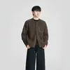 Jaqueta Cardigan Tricô Gola Redonda Costura Contrastante Retro Americano Masculino Outono Peso Pesado Solto Preguiçoso Casual Cardigan Suéter