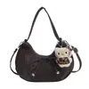Bolsa Única com Laço Bolsa em Formato de Meia-Lua para Mulheres Nova Moda 2025 Bolsa Simples de Ombro para Axila Bolsa de Ombro Único Transversal