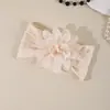 Nuevo accesorio para el cabello infantil transfronterizo europeo y americano: Diadema ancha suave de jacquard floral de nailon grande para bebés y niños pequeños para proteger la fontanela