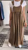 Verano 2025 Nuevo Transfronterizo Europeo y Americano Estación Independiente de Amazon Venta Caliente Vestido de Tirantes de Algodón y Lino para Mujer Falda Larga para Mujer