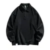 Camisa Polo de Color Sólido de Peso Pesado para Hombre Otoño e Invierno Camisa Base Holgada Estilo Japonés Top con un Toque de Lujo Camiseta de Manga Larga con Cuello de Solapa