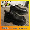Zapatos de Cuero con Cordones de Tacón Grueso y Punta Cuadrada Versátiles de Venta Caliente Europeos para Mujer, Nuevos Mocasines de Suela Gruesa para Aumentar la Altura Primavera 2026