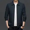 Chaqueta Nueva de Hombre para Primavera y Otoño con Cuello Solapa, Chaqueta Cortavientos Versátil Casual de Moda Color Sólido