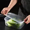 Shunxin B-006 Conjunto de Marmita de Três Peças Plástico Caixa Crisper para Micro-ondas Conjunto de Três Peças Retangular Crisper Arroz