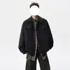 Chaqueta de cuero casual de alta calidad para hombre, estilo americano de otoño, diseño holgado, chaqueta de trabajo, marca de moda, abrigo de cuero versátil con cuello de solapa