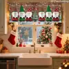 Cortina de Ventana Muñeco de Nieve Navideño Decoración Festival Navideño Sin Taladrar Barra Romana Cortina Corta Impresión Digital Cortina de Ventana