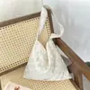 53144 Bolso Chaleco Jacquard Estilo Coreano con Bordado de Florcitas Pequeñas Tridimensionales Bolso para Debajo del Brazo para Estudiantes Mujeres Bolso de Hombro