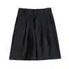 Shorts de Terno Coloridos para Mulheres Shorts de Perna Larga Verão Finos Cintura Alta Largos Emagrecedores Retos Casuais Respiráveis
