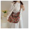 Bolsa de pano floral feminina 2024 primavera e verão novo estilo coreano flor bolsa de ombro bolsa transversal bolsa de grande capacidade casual para meninas