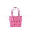 Bolso de mano perforado de EVA, bolsa de almuerzo portátil para picnic al aire libre, bolsa de playa para mujer, se puede decorar DIY en verano