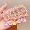 Pulseira Kuromi Infantil Sanrio Meninas Doce Fofa Desenho Animado Feita à Mão Corda de Mão Pequeno Presente Acessórios Delicados