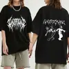 Camiseta Impressa Frente e Verso Ghostemane para Homens e Mulheres, Algodão Moda Hip-Hop Metal Rock Camiseta, Camiseta Gótica, Streetwear